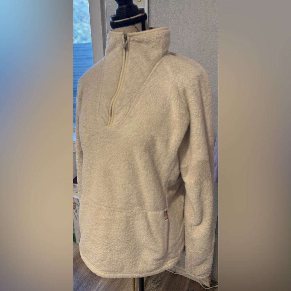 The North Face Women’s Fleece Pullover 1/4 Zip Cream Beige Size L - Picture 4 of 14